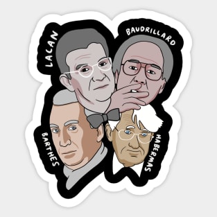 Barthes Habermas Baudrillard and Lacan - Philosophy Sticker